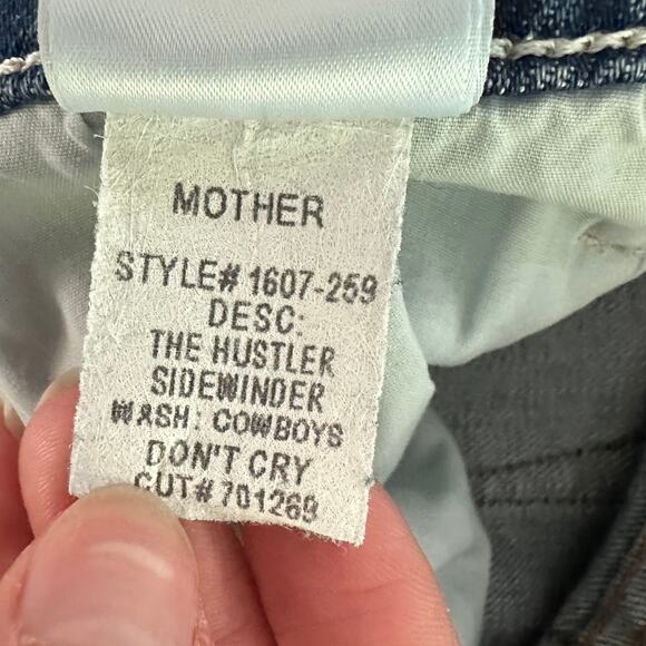 Mother The Hustler Sidewinder Jeans 27 Cowboys Don’t Cry Flare High Rise - Picture 7 of 14